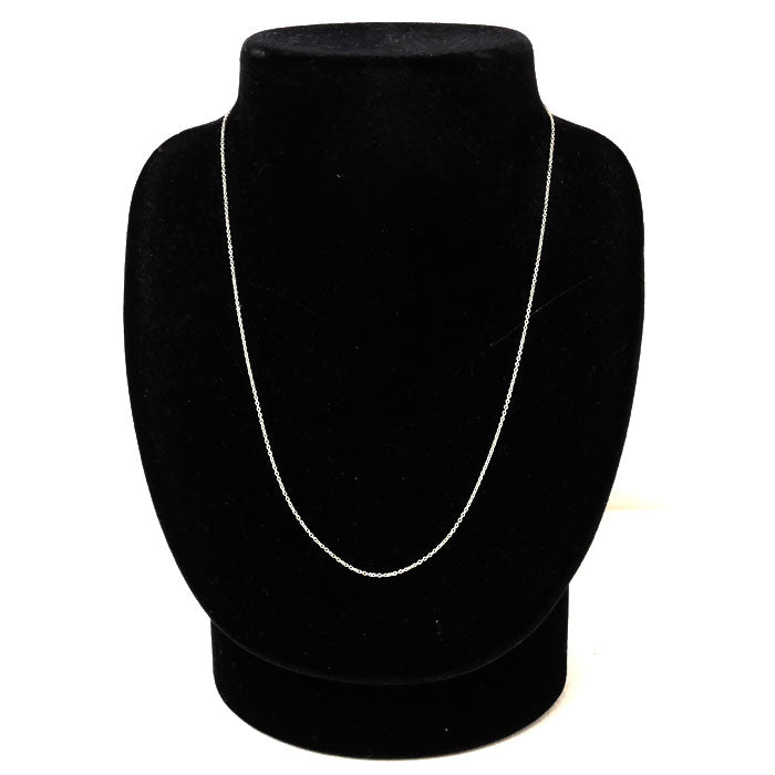 K14WG ホワイトゴールド ネックレス 小豆 1.4g 43cm レディース【中古】