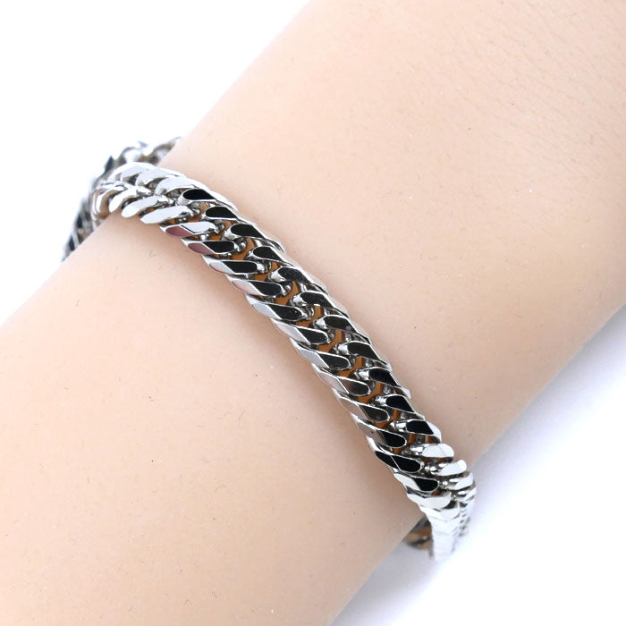 Pt850プラチナ ブレスレット 喜平6面Wカット 37.4g 22.5cm メンズ【中古】