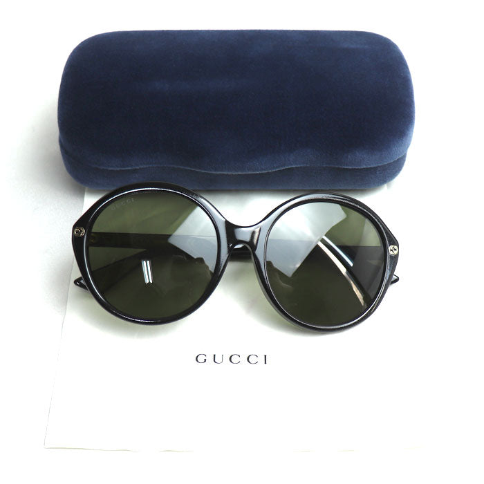 GUCCI グッチ インターロッキング サングラス ブラック GG0023SA 001 57ロ20-145 レディース【中古】