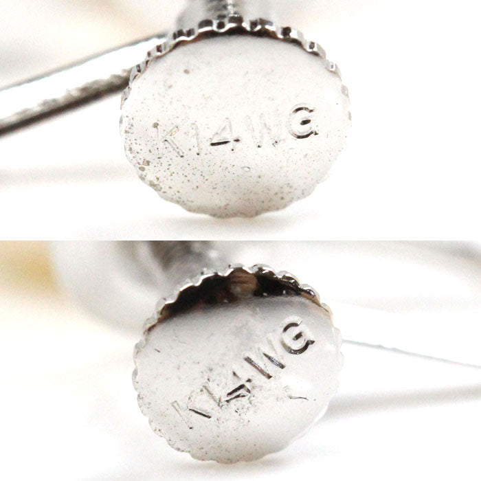 K14WG ホワイトゴールド パール イヤリング パール約8.4mm/約8.4mm 2.5g ネジ式 レディース【中古】