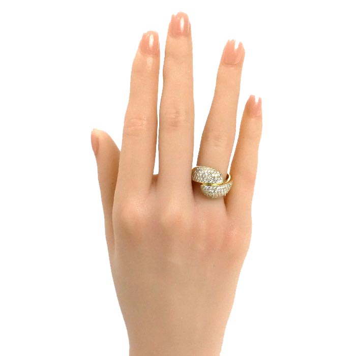 K18YG イエローゴールド ダイヤ リング・指輪 ダイヤモンド1.60ct 10.5号 10.7g レディース【中古】【美品】
