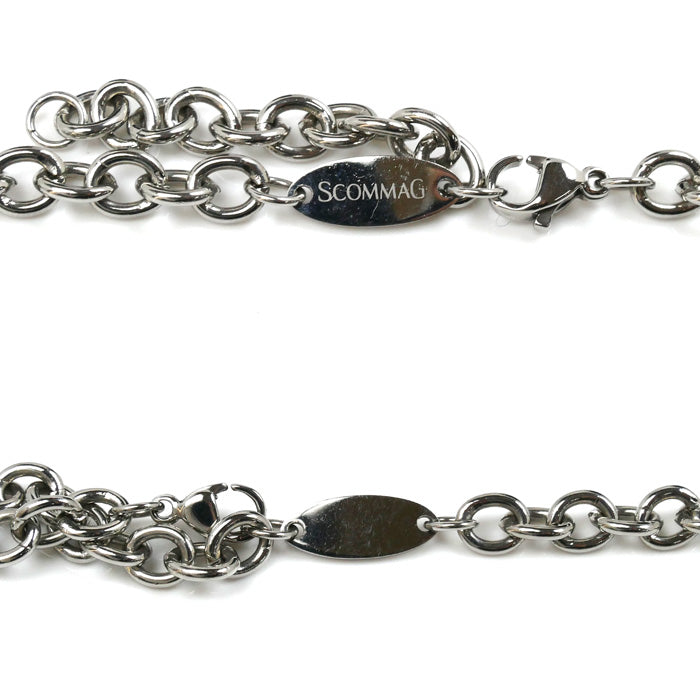 SCOMMAG 316L ステンレス ネックレス 20.8g 50cm ミスティックキュービックジルコニア ユニセックス【中古】