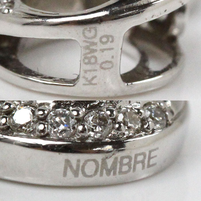 ゆきざき K18WG ホワイトゴールド NOMBRE ナンバーペンダント No.8 ペンダントトップ Y.NOMBRE.12.9.8.S ダイヤモンド0.19ct 2.3g レディース【中古】【美品】