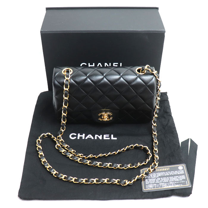 CHANEL シャネル ミニ クラシック ハンドバッグ ショルダーバッグ ブラック A69900 レディース【中古】【美品】