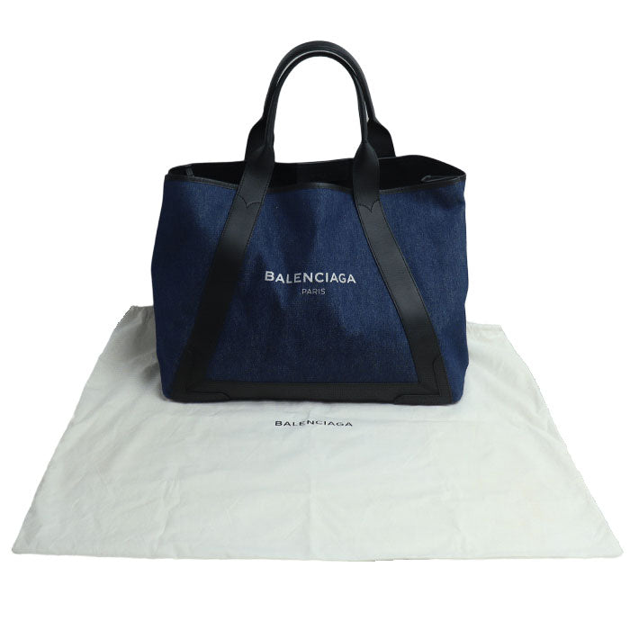 BALENCIAGA バレンシアガ ネイビーカバス M トートバッグ ブルー 339936 マザーズバッグ 大容量 レディース【中古】【美品】