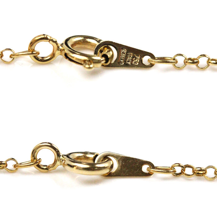 K18YG イエローゴールド ネックレス 小豆 1.4g 40cm レディース【中古】