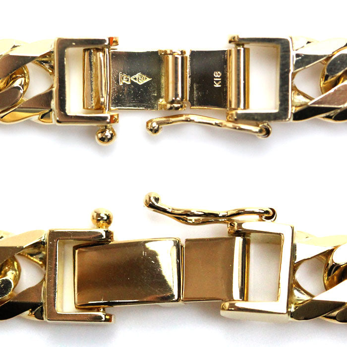 K18YG イエローゴールド ブレスレット 喜平6面Wカット 30.0g 18cm ユニセックス【中古】