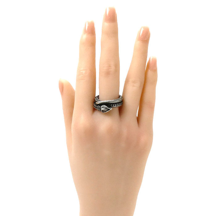 GUCCI グッチ シルバー925 ガーデンスネーク リング・指輪 14.5号 13.8g メンズ【中古】【美品】