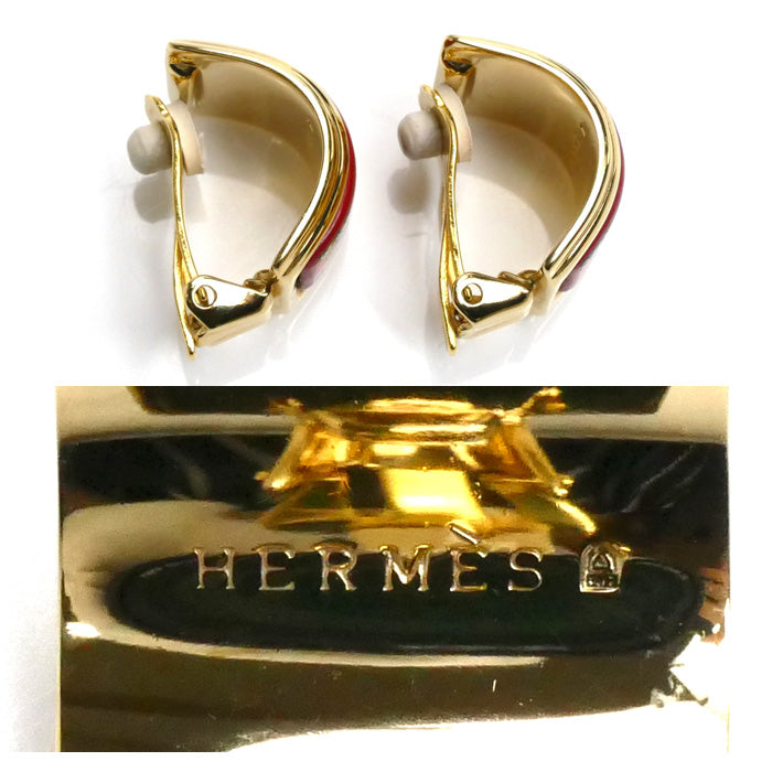 HERMES エルメス GP エマイユ 七宝焼 ホース イヤリング バネ式 レディース【中古】