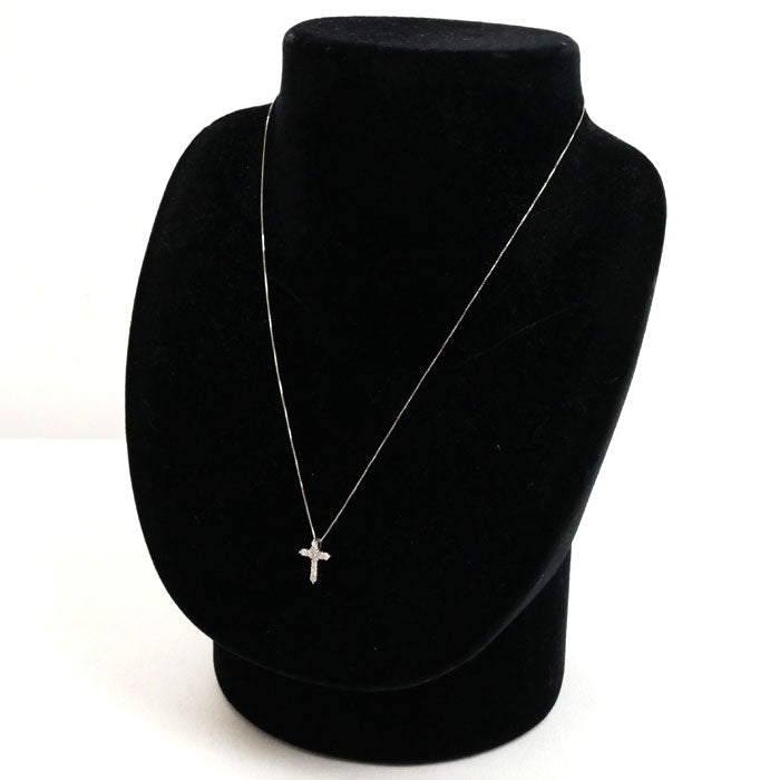 Pt900/850 クロス ダイヤ ネックレス ダイヤモンド0.26ct 1.9g 40cm レディース【中古】