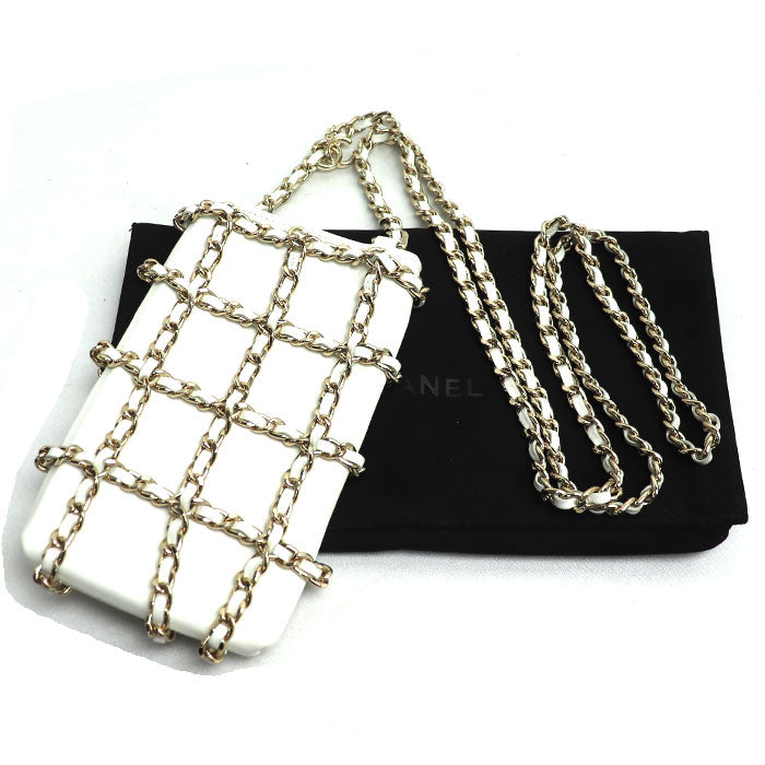 CHANEL シャネル テック ミー アウト チェーンショルダー 携帯・スマホアクセサリー フォンケース ホワイト AP1161 レディース【中古】
