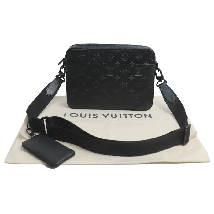 LOUIS VUITTON ルイ・ヴィトン デュオメッセンジャー ショルダーバッグ モノグラムシャドウ ブラック M69827 TJ3210/TJ2290 メンズ【中古】