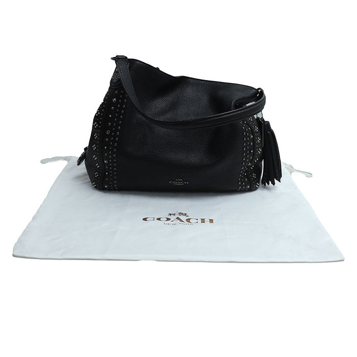 COACH コーチ バンダナ リベット イーディーショルダー 31 ショルダーバッグ ブラック 55544 レディース【中古】