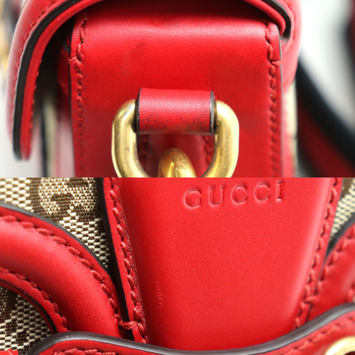 GUCCI グッチ レディウェブ ショルダー ショルダーバッグ ベージュ レッド 384821 レディース【中古】