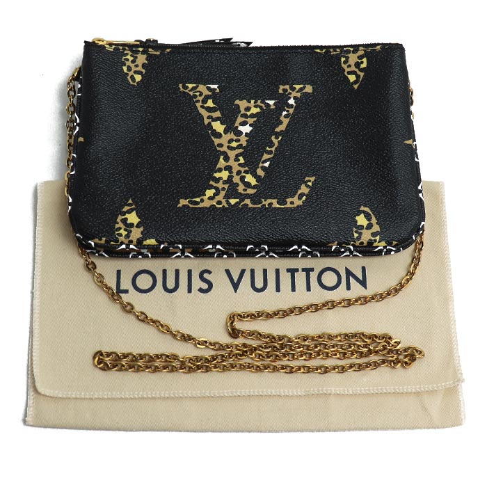 LOUIS VUITTON ルイ・ヴィトン ポシェット ドゥーブルジップ ショルダーバッグ ジャイアント モノグラムジャングル ブラック M67874 GI3199 レディース【中古】【美品】