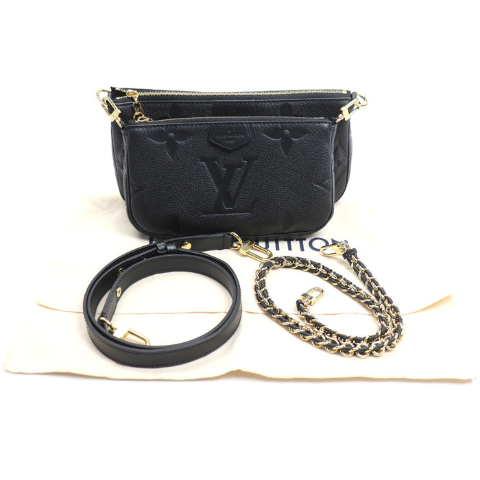 LOUIS VUITTON ルイ・ヴィトン ミュルティポシェットアクセソワール ショルダーバッグ モノグラムアンプラント ノワール M80399 ICチップ レディース【中古】【美品】