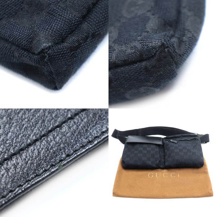 GUCCI グッチ GGキャンバス ベルトバッグ ウエストバッグ ブラック 28566 ボディバッグ メンズ【中古】