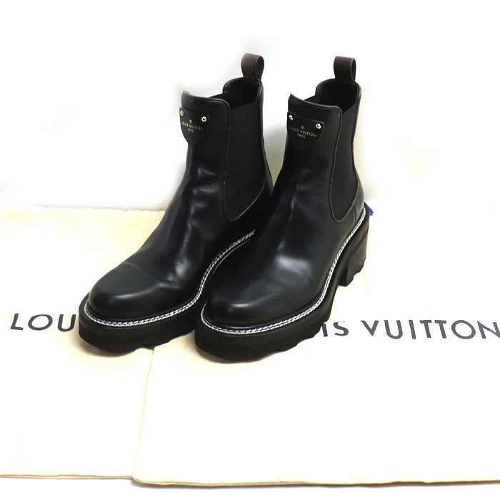 LOUIS VUITTON ルイ・ヴィトン ボブールライン アンクルブーツ ブーツ ブラック 1A8949 MA1210 SIZE 37 レディース【中古】