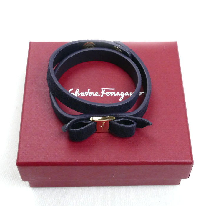 Salvatore Ferragamo サルヴァトーレフェラガモ ヴァラリボン 2連 ブレスレット レディース【中古】