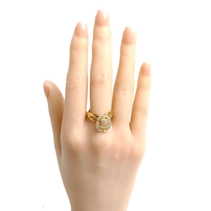 K18YG イエローゴールド リング・指輪 ダイヤモンド0.50ct 15号 4.3g スイング レディース【中古】