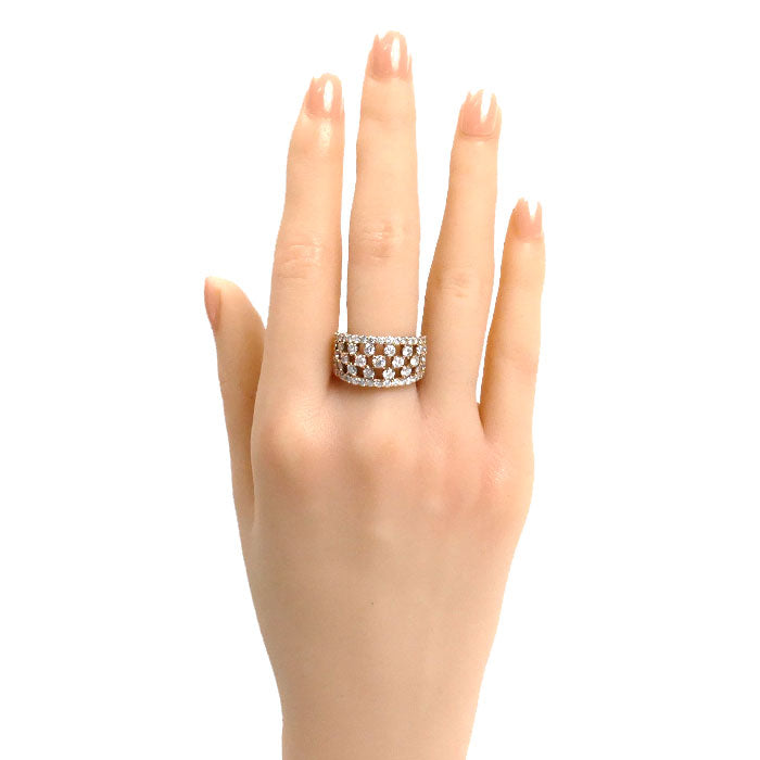 K18PG ピンクゴールド ダイヤ リング・指輪 ダイヤモンド2.2ct 15号 9.4g レディース【中古】