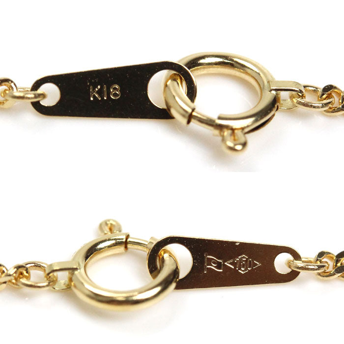 K18YG イエローゴールド ネックレス 喜平2面カット 5.2g 50cm レディース【中古】【美品】