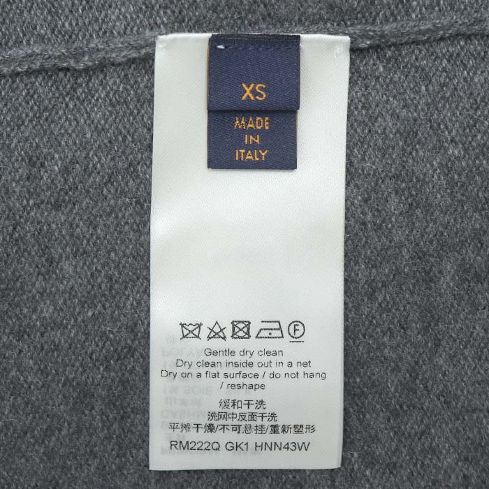 LOUIS VUITTON ルイ・ヴィトン インサイドアウト ジップアップニット ニット グレー XS メンズ【中古】【美品】