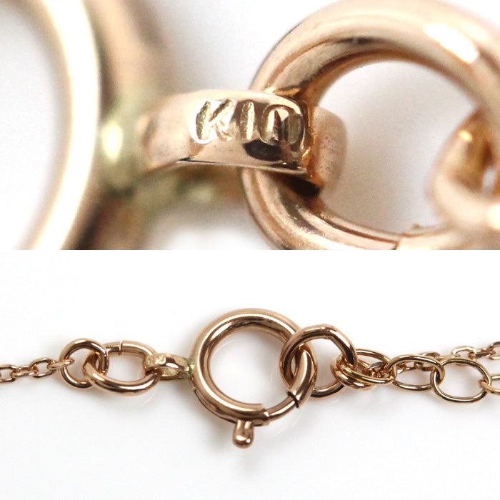 K10PG ピンクゴールド ブレスレット パール約4.9~8.5mm 2.8g 17~19cm レディース【中古】