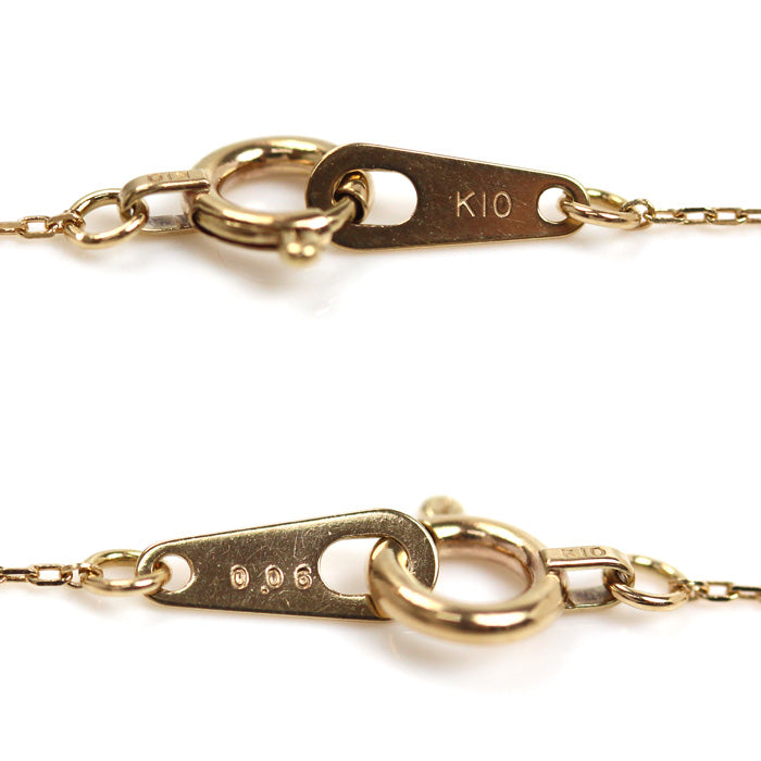 K10YG イエローゴールド ネックレス ダイヤモンド0.06ct 0.8g 40cm レディース【中古】