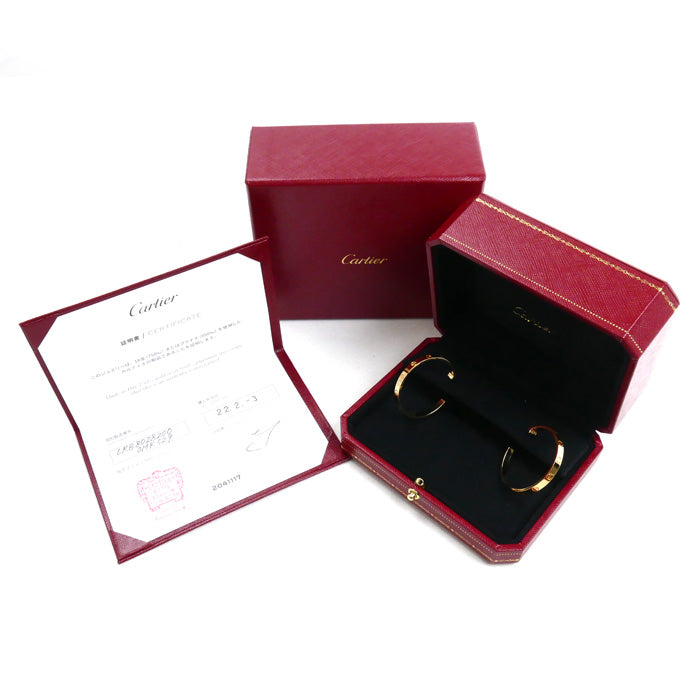 CARTIER カルティエ K18YG イエローゴールド ラブ フープ ラージ ピアス B8028200 13.8g レディース【中古】【美品】