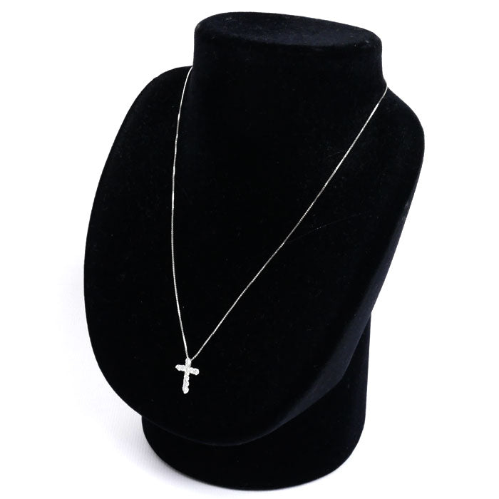 Pt850プラチナ クロス ネックレス ダイヤモンド0.52ct 3.4g 40cm レディース【中古】