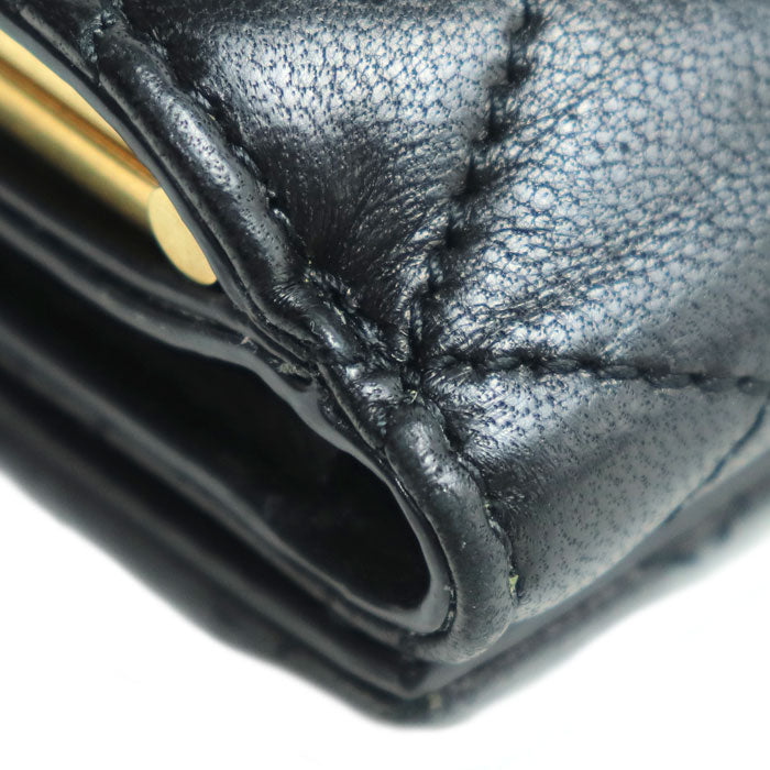 SAINT LAURENT サンローラン ギャビー コンパクトウォレット 三つ折り財布 ブラック 734494 レディース【中古】