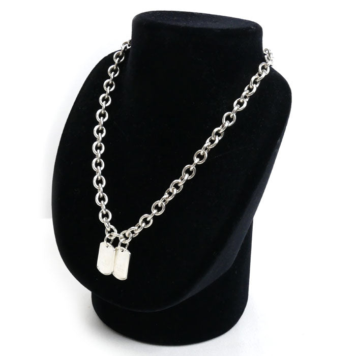 GUCCI グッチ シルバー925 ダブルドッグタグ チョーカー 153166 57.1g 41cm ユニセックス【中古】