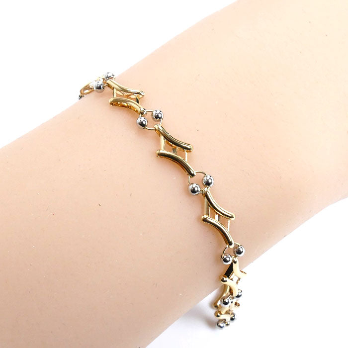 K18YG/Pt850 デザイン ブレスレット 5.1g 18.5cm レディース【中古】