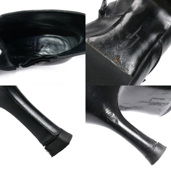 Salvatore Ferragamo サルヴァトーレフェラガモ ブーティ ブラック size 6 アンクルブーツ レディース DU30364 73 6C【中古】