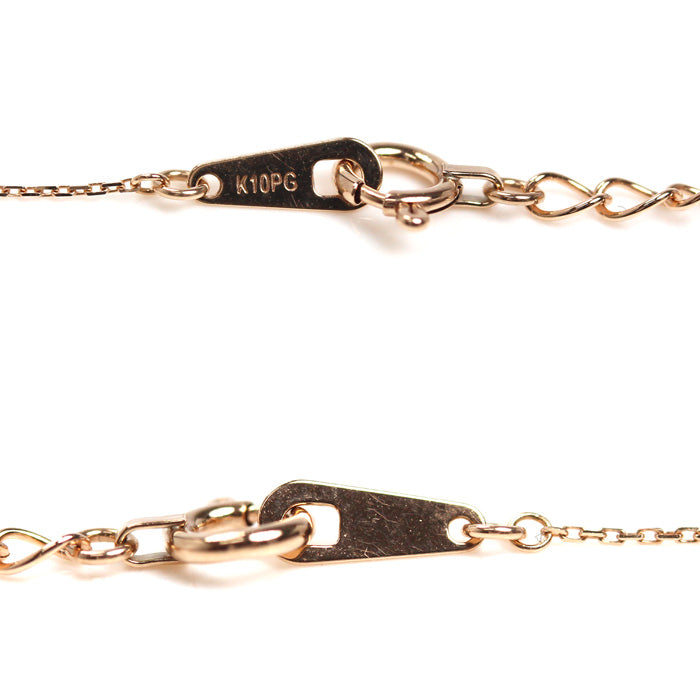 K10PG ピンクゴールド 一粒ダイヤ ネックレス ダイヤモンド0.05ct 0.9g 40~45cm レディース【中古】【美品】