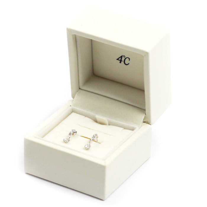 4℃ ヨンドシー K10WG ホワイトゴールド ピアス キュービックジルコニア 0.6g レディース【中古】