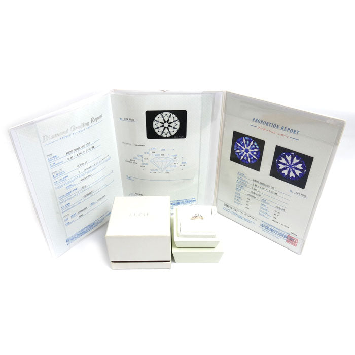 LUCIE ルシエ Pt950プラチナ リング・指輪 ダイヤモンド0.240ct 8号 2.8g レディース【中古】【美品】