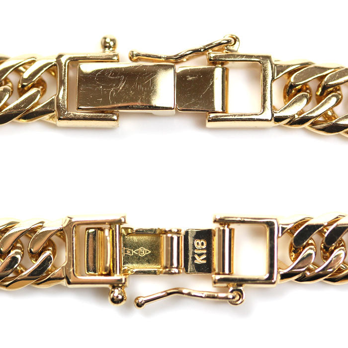K18YG イエローゴールド ブレスレット 喜平6面Wカット 20.2g 18cm メンズ【中古】
