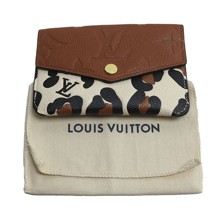 LOUIS VUITTON ルイ・ヴィトン ポシェットクレNM コインケース アンプラント アニマル ブラウン M80692 ICチップ レディース【未使用】【買取品】
