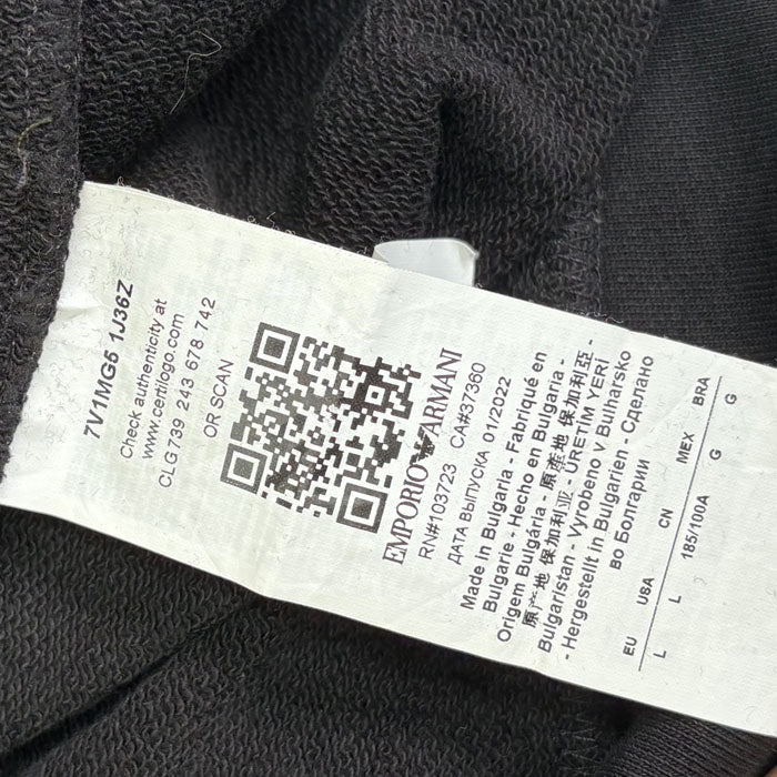 Emporio Armani エンポリオ・アルマーニ パーカー ブラック 7V1MG5 1J36Z L メンズ【中古】