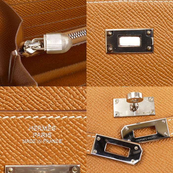 HERMES エルメス ケリーウォレット 長財布 ゴールド シルバー金具 C刻印 レディース【中古】