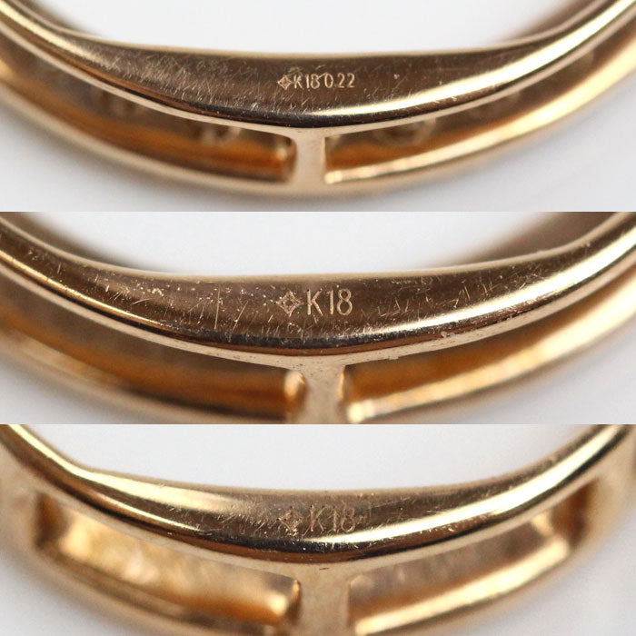 GSTV K18PG ピンクゴールド ムーン ペンダントトップ ダイヤモンド0.22ct 2.9g 重ね付け レディース【中古】【美品】