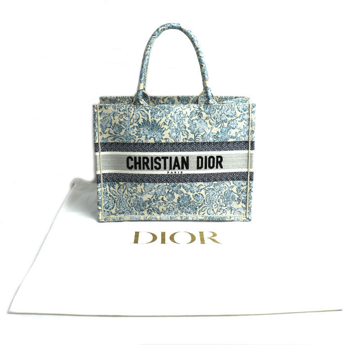 Dior ディオール ブックトート ミディアム トートバッグ ブルー マルチ レディース【中古】