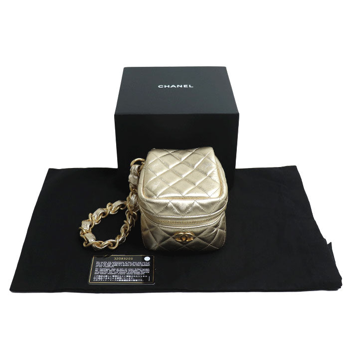 CHANEL シャネル マトラッセ チェーンクラッチ クラッチバッグ ゴールド AP2803 レディース【中古】【美品】