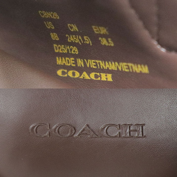 COACH コーチ ツーバンド プラットフォーム スライド シグネチャー サンダル ブラウン オーク/メイプル CBH26 アウトレット レディース【中古】