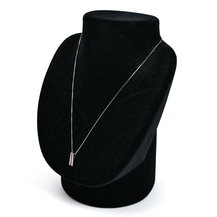 ESTELLE Pt900/850 ネックレス ルビー0.41ct ダイヤモンド0.15ct 2.6g ~44cm レディース【中古】