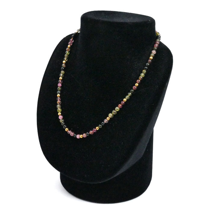 K18YG イエローゴールド マルチカラー ネックレス トルマリン 12.1g 40.5cm レディース【中古】