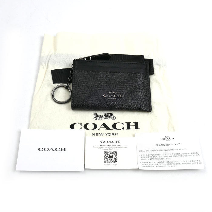 COACH コーチ ミニ スキニー ID ケース コインケース ブラック CW870 QBMI5 ユニセックス【中古】