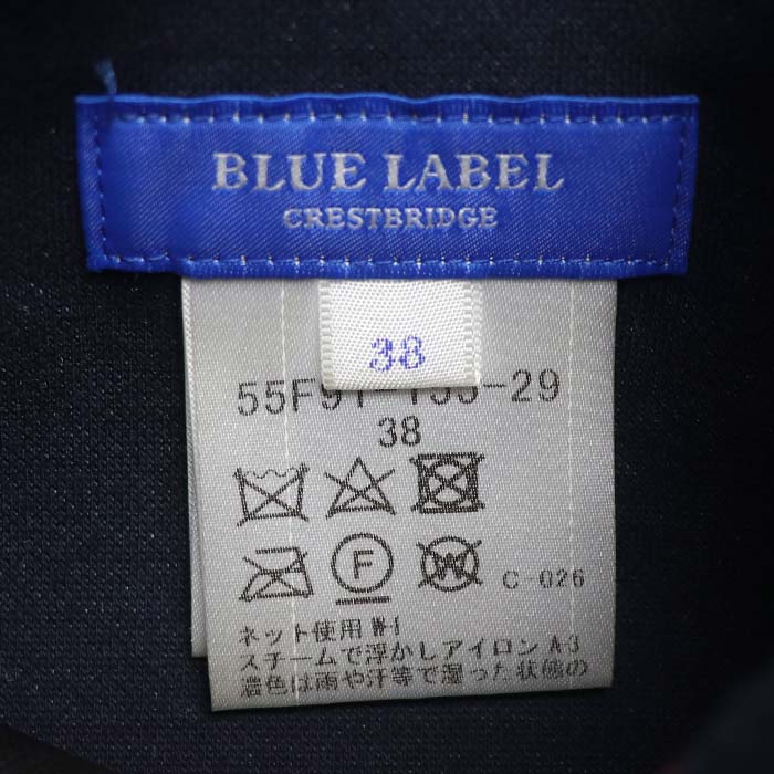 CREST BRIDGE BLUE LABEL リバーシブル チェック/ネイビー コート 55F91-155-29 38 レディース【中古】